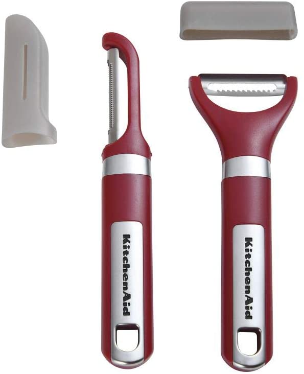 KitchenAid KN480OHERA Gourmet Fruit and Vegetable Peeler Set, Set of 2, Red