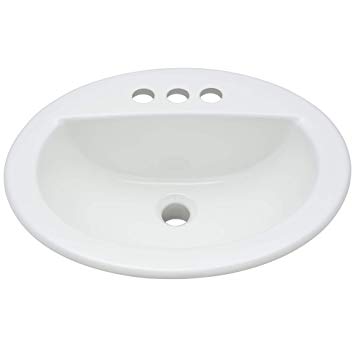 PROFLO PF19164WH 19" Self Rimming Oval Bathroom Sink