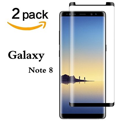 [2Pack] Galaxy Note 8 Screen Protector,DuoDeYuan Note 8 Tempered Glass,Bubble-Free,Anti-Scratch,3D Curved Edge,9H Hardness Screen Protector for Samsung Galaxy Note 8