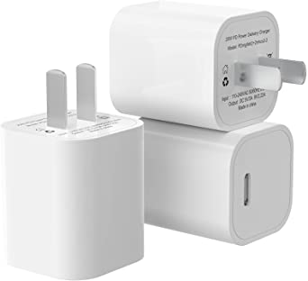 [Apple MFi Certified] iPhone Fast Charger 3Pack, iGENJUN 20W USB C Charger Wall Charger Block with PD 3.0, USB C Power Adapter Brick Cube Box for iPhone 13/13 Pro/12/12 Pro, Galaxy, Pixel, AirPods Pro