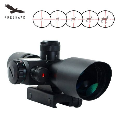 Freehawk® 2.5-10x40 Tactical/Optics Accessories/ Rifle Scope/Gun Scope/Gun sights Red & Green Laser Dual Illuminated Mil-dot with Rail Mount