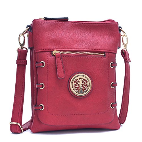 Dasein Women's Fashion Lightweight Multipockets Functional Crossbody Bag Messenger bag Shoulder Bag