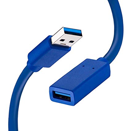 USB 3.0 Extension Cable 12Ft,USB 3.0 Extender Cord Type A Male to A Female for Oculus VR, Playstation, Xbox, USB Flash Drive, Card Reader, Hard Drive,Keyboard, Printer, Camera and More (4M/12Ft, Blue)