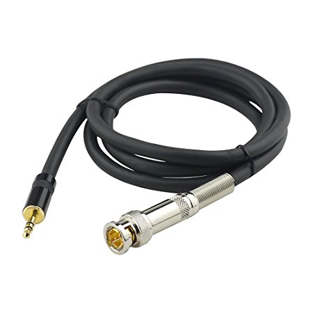 Bingfu RF Pigtail Standard 50 Ohm BNC Plug Male to 3.5mm Plug Male on 1m(3.28ft) Audio Cable Coaxial Cable for Portable Audio Cameras Camcorders Portable DVD Players Stereo Headphones
