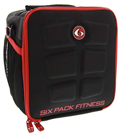 6 Pack Fitness Cube Americas #1 Choice in Meal Management 3 - Meal (Black/Red)