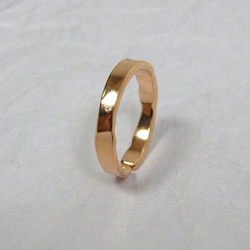 Hammered Texture Open Copper Ring, 3.5 mm wide