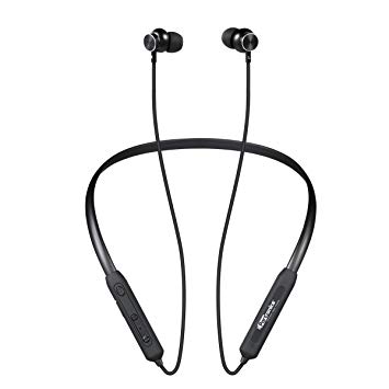 Portronics Harmonics 216 HD Stereo Wireless Bluetooth 5.0 Sports Headset with High Bass, Powerful Audio Drivers and Noise Reduction for All Android & iOS Devices (Black)