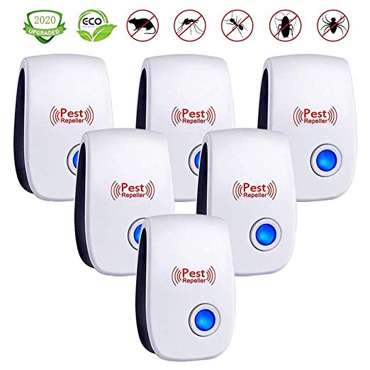 Eras Edge Ultrasonic Pest Repeller,Upgraded Electronic Pest Repellent Plug in Indoor Pest Control for Insects, Mosquito, Mouse, Cockroaches, Rats, Bug, Spider, Ant, Human & Pet Safe (Set of 6-Packs)