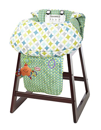 Nuby 2-in-1 Shopping Cart Cover High Chair Cover, High Chair Cushion, Baby Grocery Cart Cover, Infant High Chair Cover, Safety Harness, Cart Cover, Toddler, Universal Size, Essentials Pocket