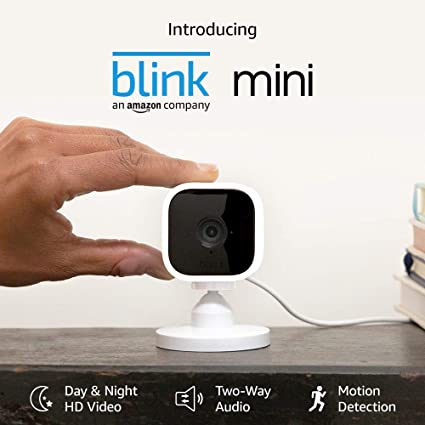 Introducing Blink Mini – Compact indoor plug-in smart security camera, 1080 HD video, motion detection, Works with Alexa – 1 camera