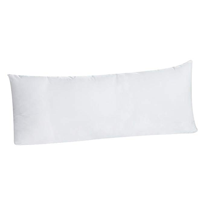Body Pillowcase Pillow Cover 20 x 54, 100% Brushed Microfiber, Body Pillow Cover, (Envelope Closure, White)