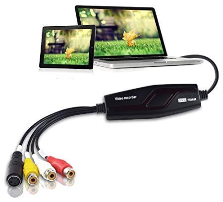 Video Capture Converter, VHS to DVD Capture Analog Video to Digital for Mac or Windows 10 PC