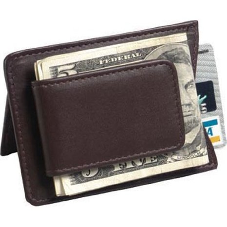 Winn Harness Leather Magnetic Money Clip with ID Window and Card Slots