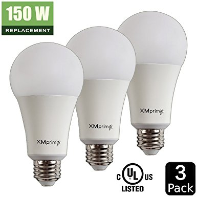 20W ( 150W Equivalent ) A21 LED Light Bulb, 2400 Lumens 5000K Daylight White, E26 Medium Screw Base, UL listed, XMprimo - 3 Pack