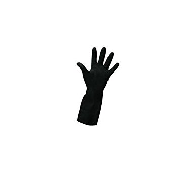 Heavy Duty Black Household Rubber Gloves - Large