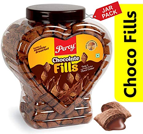 Percy Breakfast Cereal, Chocolate Fills, Multigrain, Jumbo Jar [Multigrain Choco Fills, High Fibre] Jar, 520 g