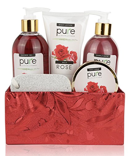 Pure! Rachelle Parker Luxury Rose Spa Gift Basket - Best Gift for your Beloved! Best Christmas Gift! Wrapped & Ready to Deliver Results!!