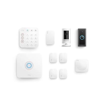 Ring Alarm 8-Piece Kit (2nd Gen) with Ring Video Doorbell Wired and Ring Stick Up Cam Battery, White