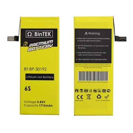 BinTEK iPhone 6S Battery PREMIUM 1715mAH Li-Po Premium Battery iPhone 6S with Repair Tool Kit / Compatible with models A1633 A1688 A1691 A1700