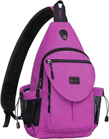 MOSISO Sling Backpack,Canvas Crossbody Hiking Daypack Bag with Anti-theft Pocket