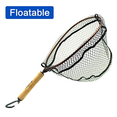 BLISSWILL Fish Net Fly Fishing Net Fish Landing Net Safe Catch and Release Net Magnetic Quick Release Kayak Fishing Net