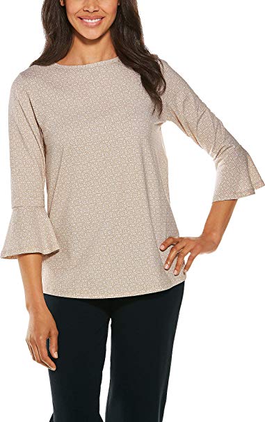 Coolibar UPF 50  Women's Iris Ruffle Sleeve Top - Sun Protective