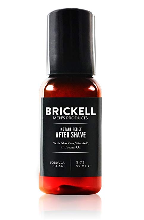Brickell Men's Instant Relief Aftershave for Men, Natural and Organic Soothing After Shave Balm to Prevent Razor Burn, 2 Ounce, Scented