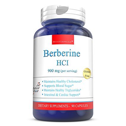Berberine Supplement 900mg Pure Berberine HCL Complex Capsules For Blood Sugar Support by BoostCeuticals (90)