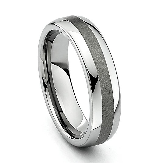 6mm Rounded Edge Men's Tungsten Wedding Band