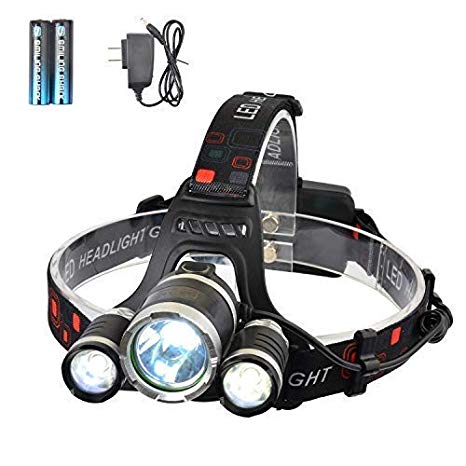 LED Headlamp, SmilingShark High Lumen Bright Headlight, Rechargeable Waterproof Work Light, Head Lights for Camping, Hiking, Outdoors