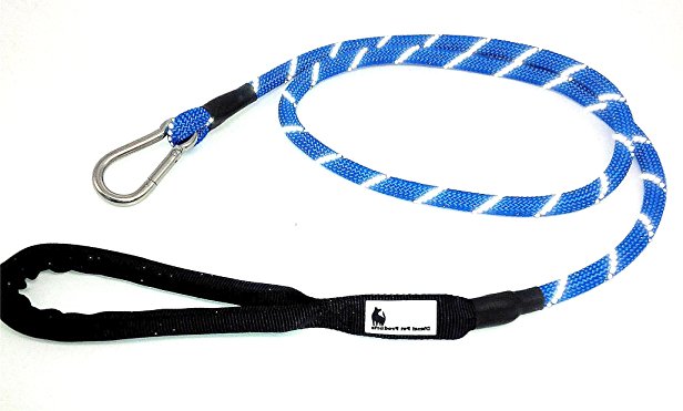 Mountain Climbing Rope Dog Leash With Carabiner Clasp Clip - Soft Padded Handle - 5 FT Length 1/2" Dia Reflective Dog Lead Great For Medium - Large Dogs Or Horses Extra Strong By Diezel Pet Products