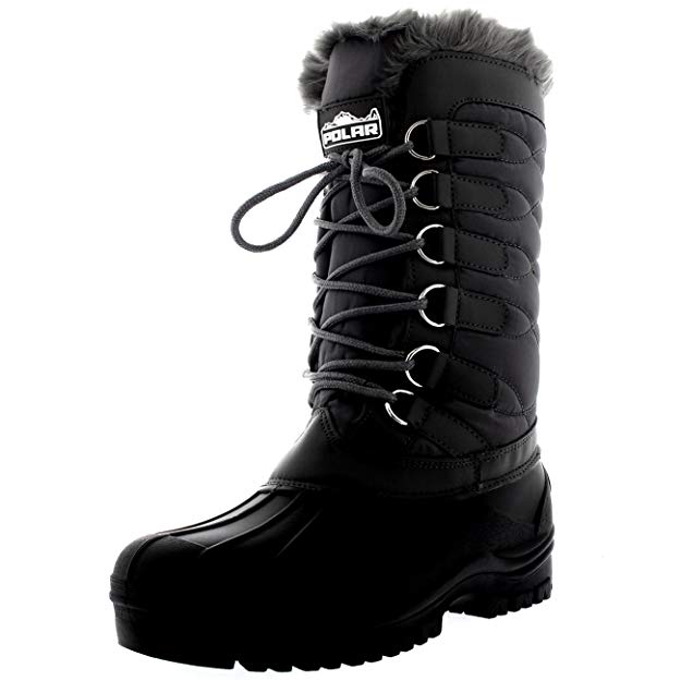 Polar Products Womens Nylon Cold Weather Outdoor Snow Duck Winter Rain Lace Boot