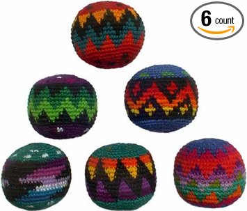 Set of 6 Hacky Sacks - Multicolor Design