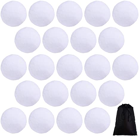 Cooraby 15 Pieces 2.6 Inches Indoor Snowball Fake Snowball Funny Snowball Fight Realistic and Interesting for Winter Game