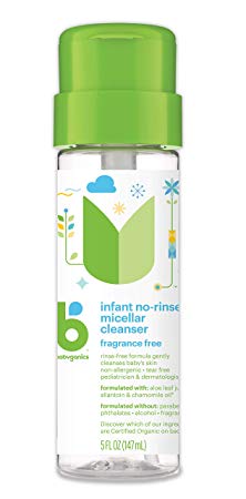 Babyganics Infant No-Rinse Micellar Cleanser, 5 oz - 2 Pack
