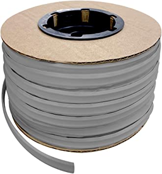 Instatrim 1/2 Inch (Covers 1/4" Gap) Flexible, Self-Adhesive, Caulk and Trim Strips for Floors, Ceilings, Countertops and More (Gray, 100ft Long, 1 Pack)