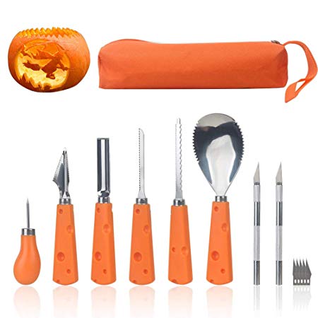 Halloween Pumpkin Carving Kits for Adult and Kids,Heavy Duty Stainless Steel Professional Carving Tools Set for Halloween Decoration