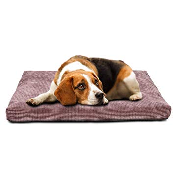 INVENHO Dog Bed Comfortable Soft Crate Pad Anti-Slip Washable Removable Cover Dog Crate Pad for Large Medium Dogs & Cats