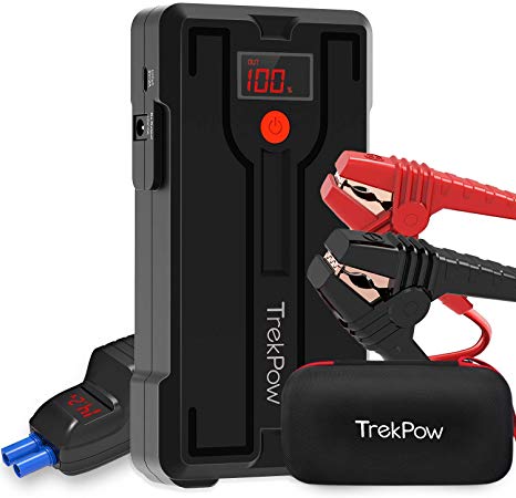 Car Jump Starter, TrekPow G39 1200A Peak 12V Battery Jumper Starter (up to 6.5L Gas/5.5L Diesel Engine) Auto Booster Jump Pack Portable with Smart Jumper Cables, QC 3.0 Phone Charger, Storage Case