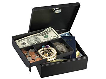 Master Lock 7143D Cash Box with 4 Compartment Tray