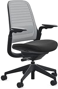 Steelcase Series 1 Office Chair - Ergonomic Work Chair with Wheels for Carpet - Helps Support Productivity - Weight-Activated Controls, Back Supports & Arm Support - Easy Assembly - Nickel   Onyx Era