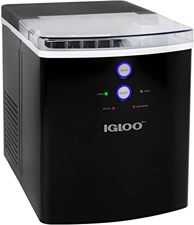 Igloo ICEB33BK Large-Capacity Automatic Portable Electric Countertop Ice Maker Machine, 33 Pounds in 24 Hours, 9 Ice Cubes Ready in 7 minutes, With Ice Scoop and Basket, Black