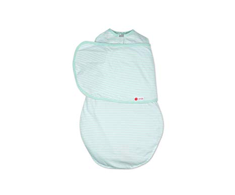 embé 2-Way Swaddle for Babies|100% Soft Cotton Newborn Baby Swaddle Blanket| Award Winning Swaddle, 0-4 Months (Mint Stripe)
