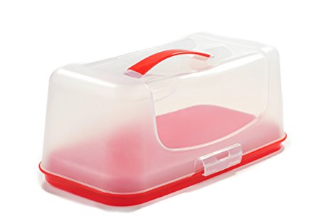 DecorRack Bread Box, Bread Keeper, Container Server -BPA Free- Red