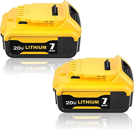 Munikind【Upgraded to 7000mAh】 2Pack 20 Volt Replacement Battery Compatible with Dewalt 20V Battery Lithium Max DCB206 DCB204 DCB200 DCB201 DCB203 Battery for Dewalt 20 Volt Battery