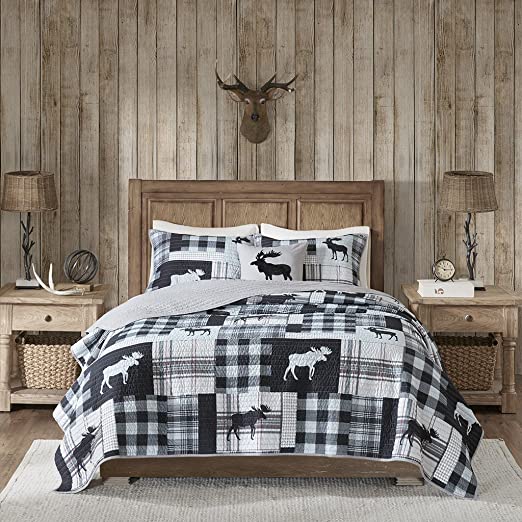 Woolrich Quilt Set, King/Cal King, Sweetwater Black/Grey