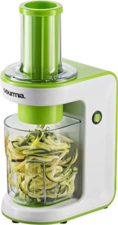 Gourmia GES580 Electric Spiralizer and Slicer for Vegetables & Pasta Maker with 3 Blades for Spaghetti Fettuccine & Ribbon Noodles Free Recipe Book Included - 110V