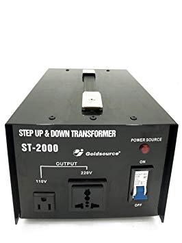 2000W Auto Step Up & Step Down Voltage Transformer Converter, STU-C Series Heavy-Duty AC 110/220V Converter with US Standard, Universal, Schuko AC Outlets & DC 5V USB Port by Goldsource