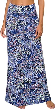 Urban CoCo Women's Casual Ruched Stretchy High Waist A-Line Skirt Pleated Flared Midi Skirt