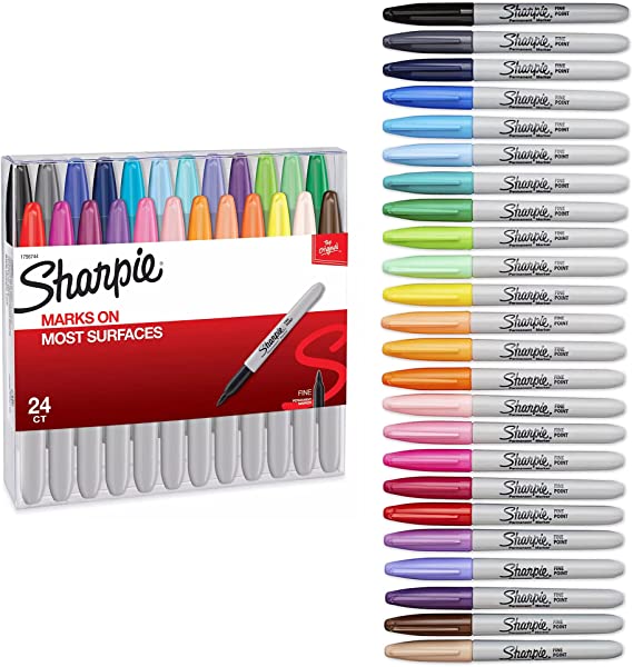 Sharpie 75846 Fine Point Permanent Marker Assorted 24/Set